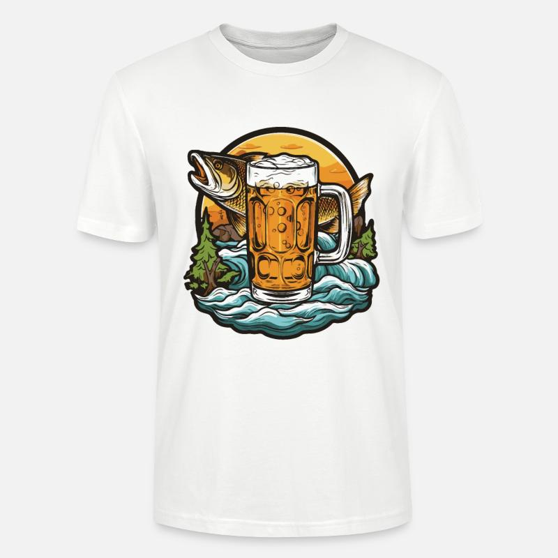 Pêche Bière Pêche - T-shirt bio CRAFTER Stanley Stella Unisexe - blanc