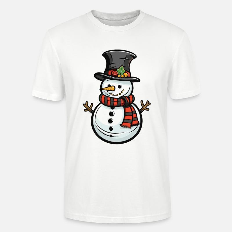 Schneemann Winter Comic - Stanley/Stella Unisex Bio-T-Shirt CRAFTER - Weiß