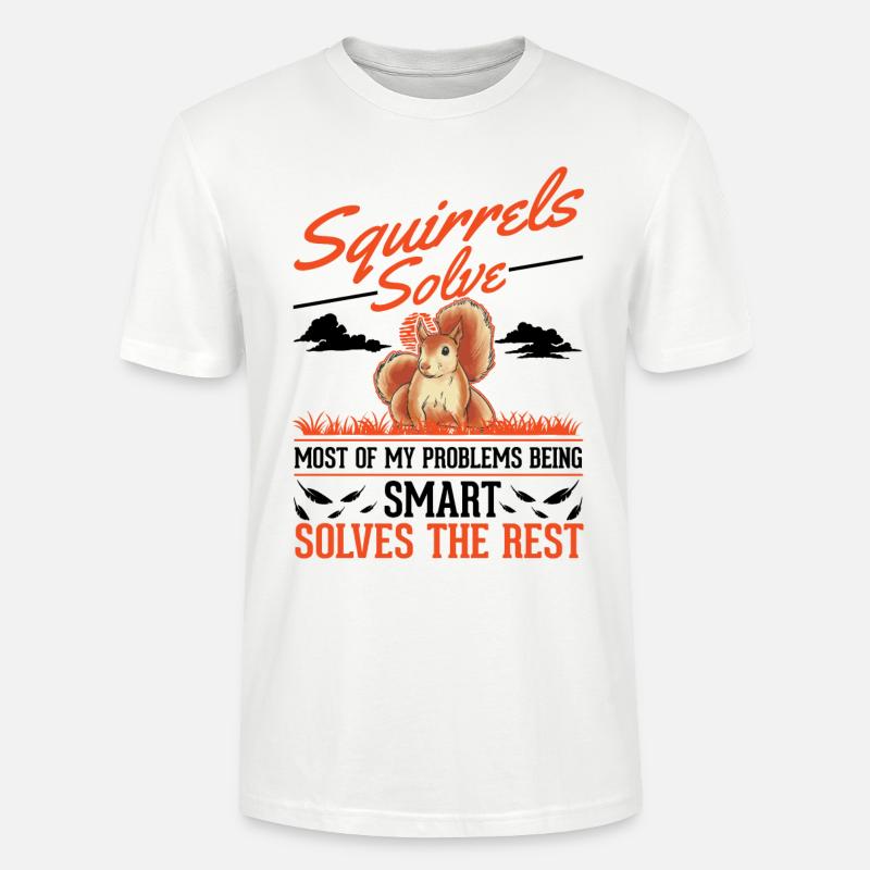Eichhörnchen Geschenk Grauhörnchen Squirrel - Stanley/Stella Unisex Bio-T-Shirt CRAFTER - Weiß