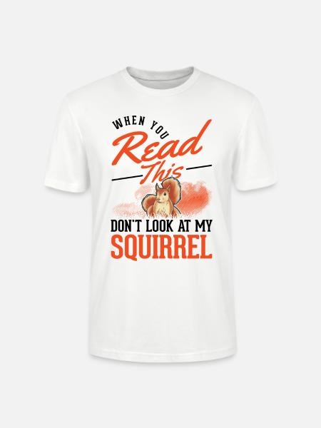 Squirrel Gift Grey Squirrel - Stanley/Stella CRAFTER Unisex Organic T-Shirt - white