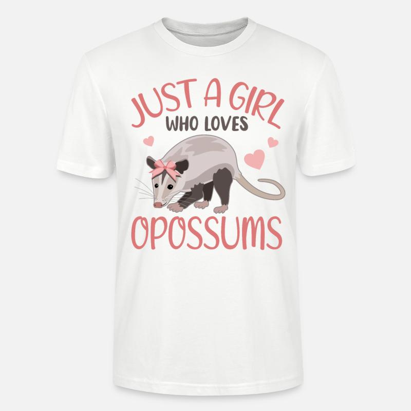 Opossum Herzchen Mädchen Geschenkidee - Stanley/Stella Unisex Bio-T-Shirt CRAFTER - Weiß
