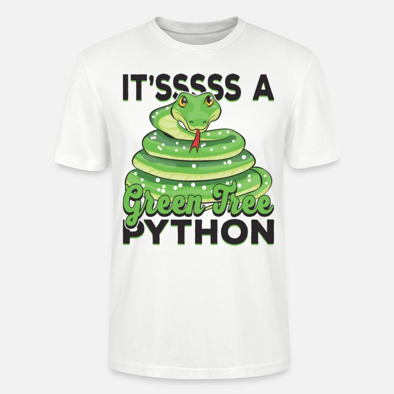 It'sssss a Green Tree Python - Stanley/Stella CRAFTER Unisex Organic T-Shirt - white