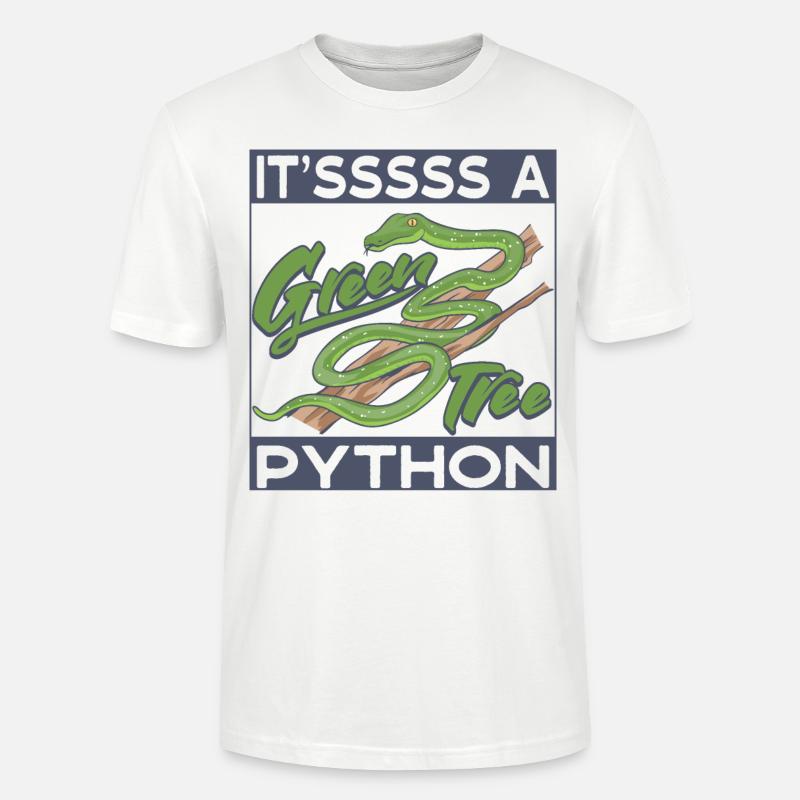 It'sssss a Green Tree Python - Stanley/Stella CRAFTER Unisex Organic T-Shirt - white