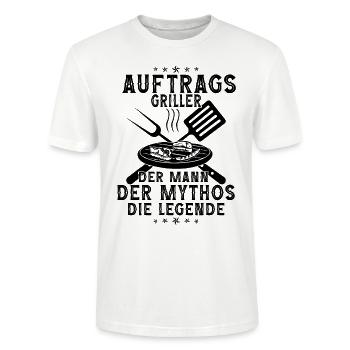 Auftragsgriller - Stanley/Stella Unisex Bio-T-Shirt CRAFTER - Weiß - Vorne - Alina (178cm) & Michal (187cm)