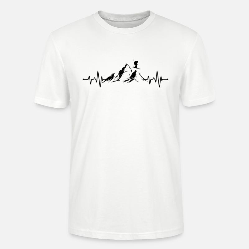Ski Herzschlag - Stanley/Stella Unisex Bio-T-Shirt CRAFTER - Weiß