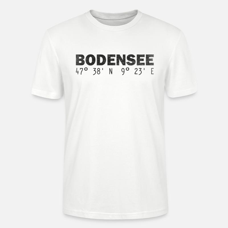 Bodensee Koordinaten - Stanley/Stella Unisex Bio-T-Shirt CRAFTER - Weiß