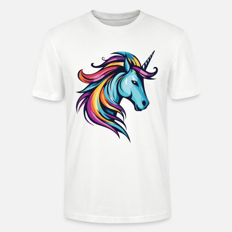 Einhorn Kopf - Stanley/Stella Unisex Bio-T-Shirt CRAFTER - Weiß