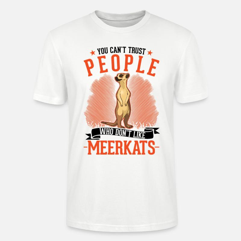 Erdmännchen Geschenk Meerkat - Stanley/Stella Unisex Bio-T-Shirt CRAFTER - Weiß