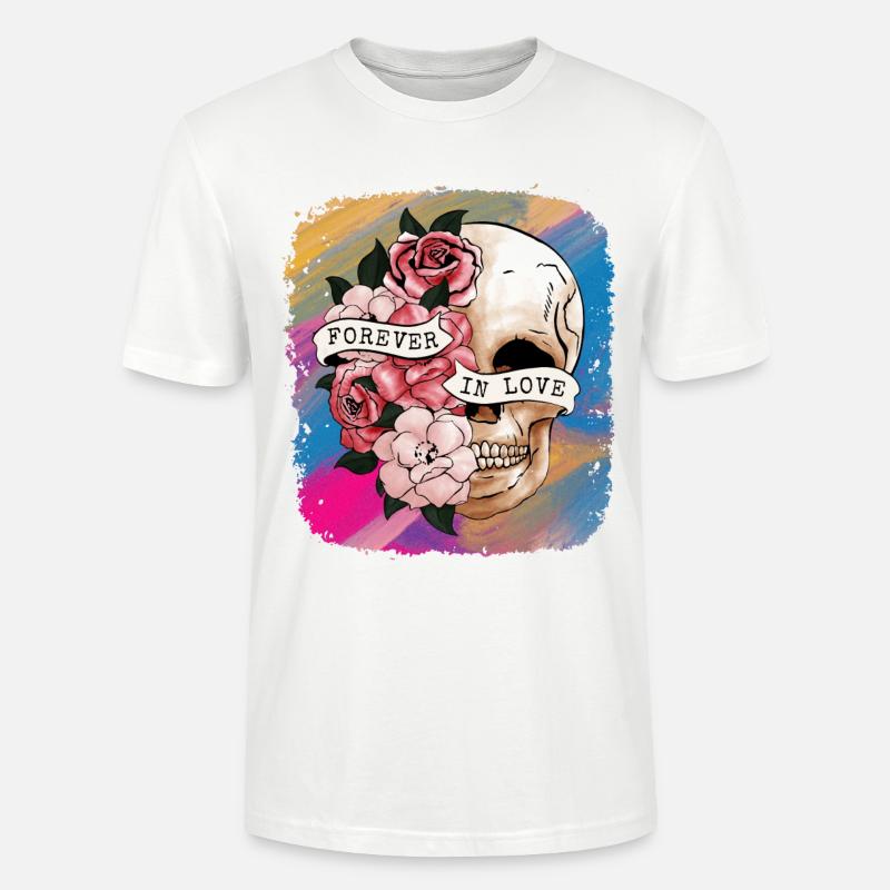 Saint-Valentin Amour pour toujours - T-shirt bio CRAFTER Stanley Stella Unisexe - blanc