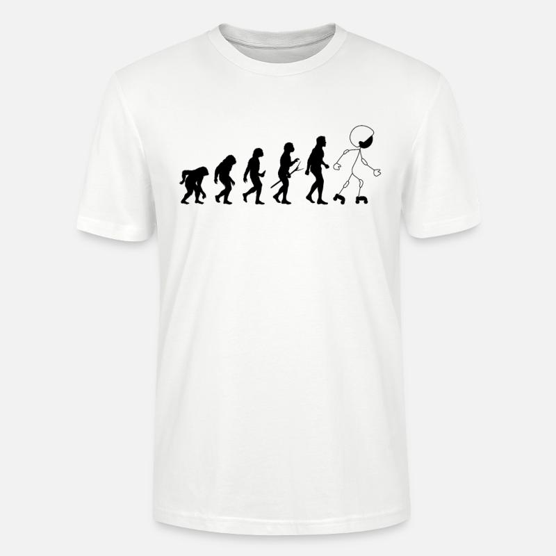 Funny Roller Skating Evolution - Stanley/Stella CRAFTER Unisex Organic T-Shirt - white