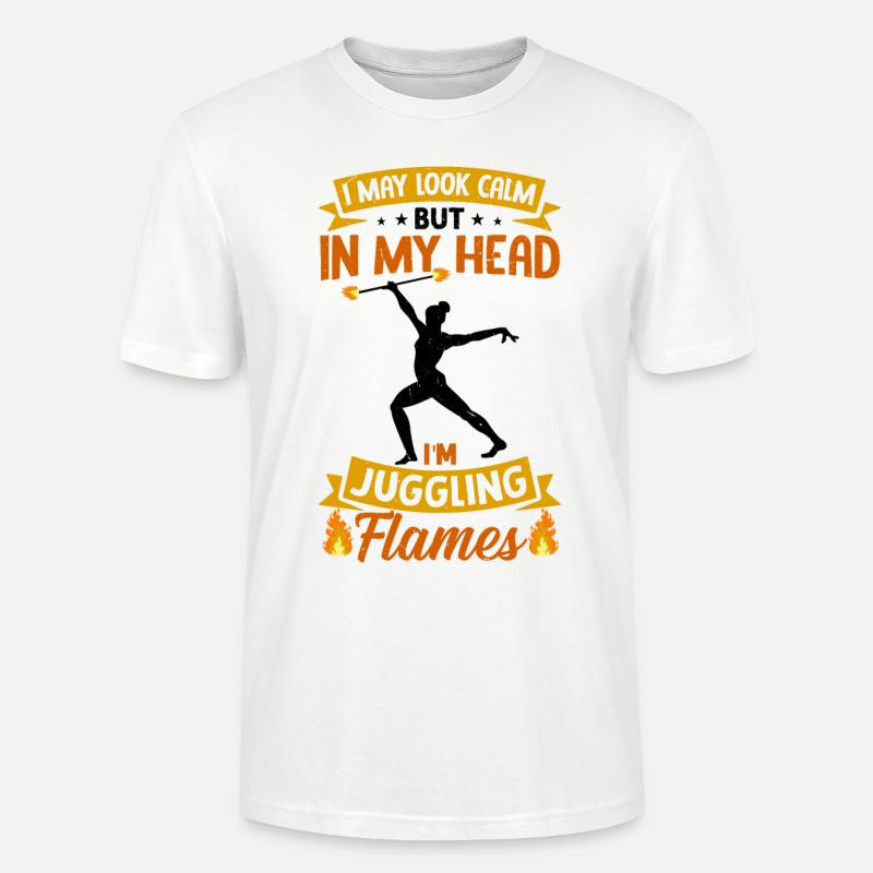 Feuerbaton Feuertanz Feuertänzer Feuertänzerin - Stanley/Stella Unisex Bio-T-Shirt CRAFTER - Weiß