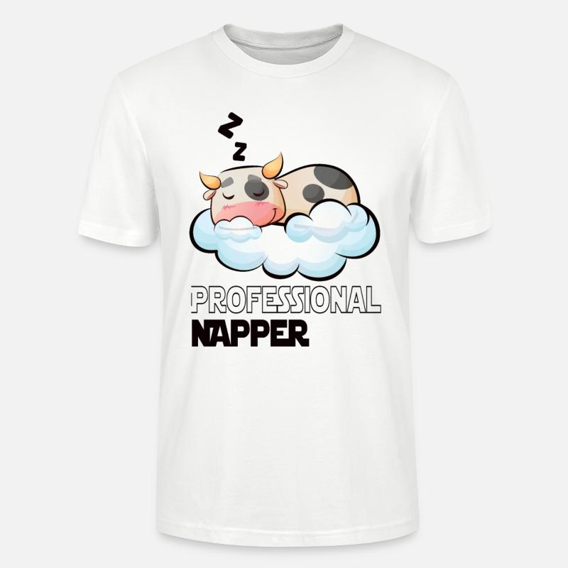 Professinonal Napper Kuh Schlafen Langschläfer - Stanley/Stella Unisex Bio-T-Shirt CRAFTER - Weiß