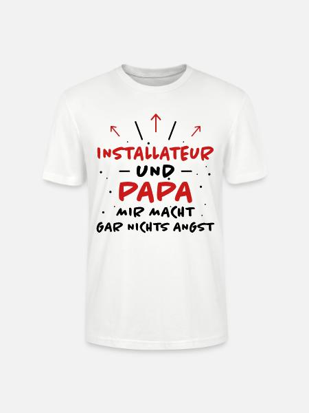 Installateur Spruch Heizung Installateur Geschenk - Stanley/Stella Unisex Bio-T-Shirt CRAFTER - Weiß