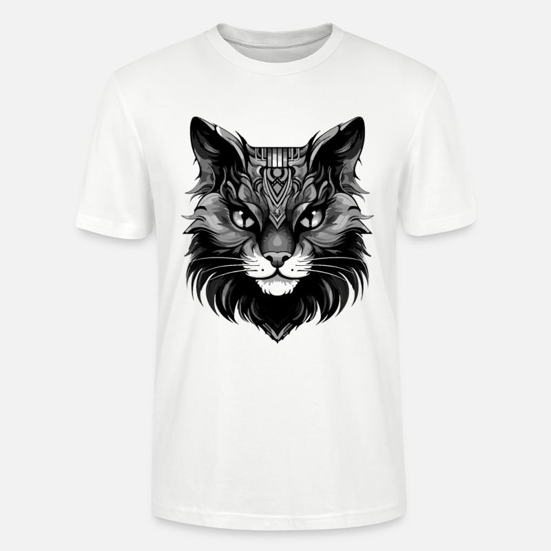 Katze Tier Kopf - Stanley/Stella Unisex Bio-T-Shirt CRAFTER - Weiß