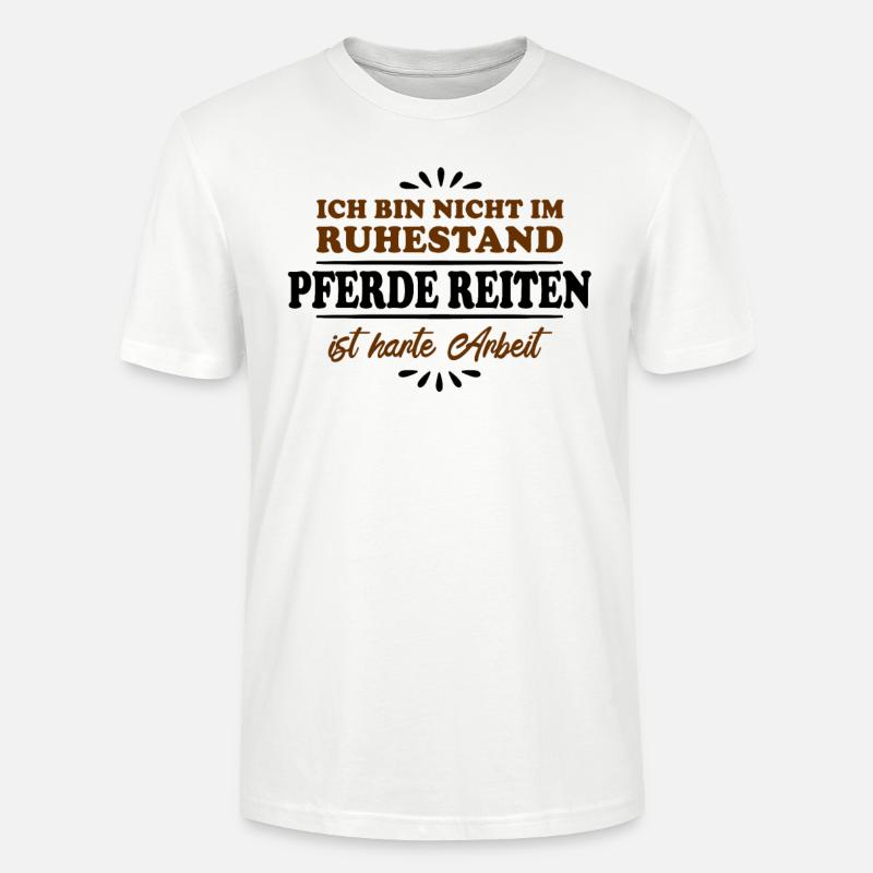 Pensionné Retraité Cavalier - T-shirt bio CRAFTER Stanley Stella Unisexe - blanc