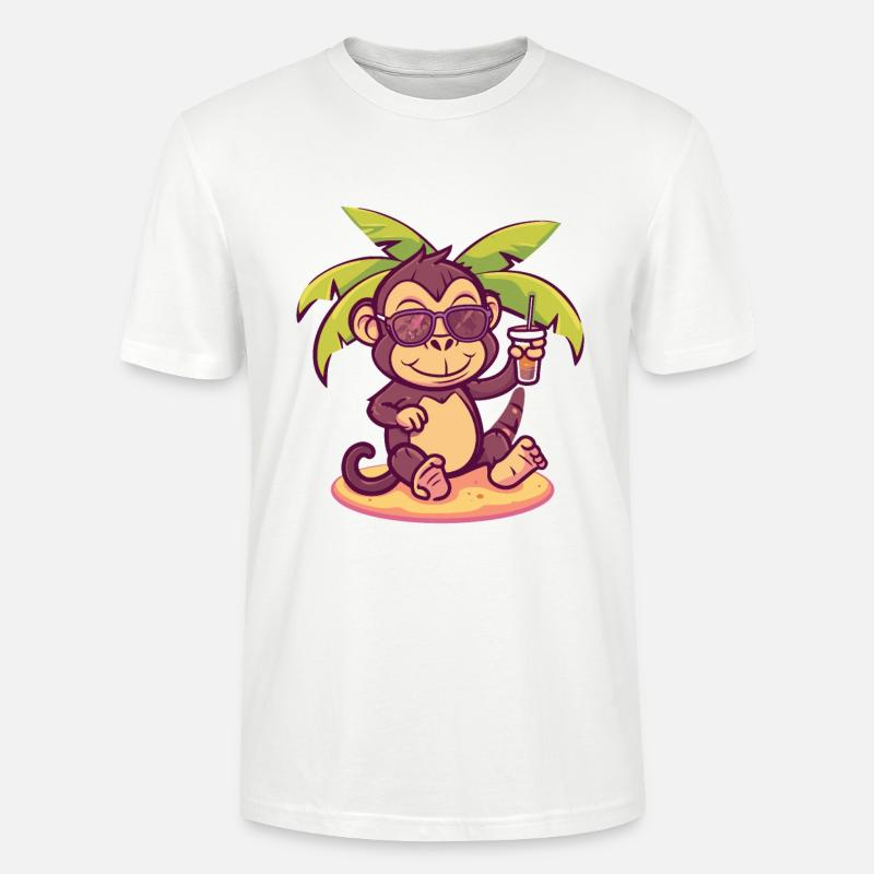 Affe Sommer Strand Urlaub - Stanley/Stella Unisex Bio-T-Shirt CRAFTER - Weiß