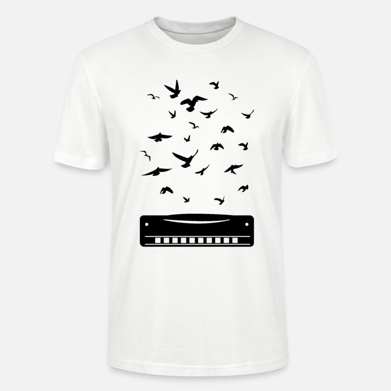 Harmonica Instrumant Harmonica Player - Stanley/Stella Unisex Bio-T-Shirt CRAFTER - Weiß