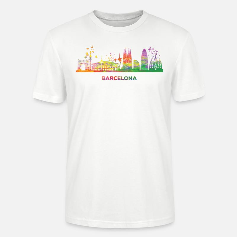 Barcelonische Skyline Barcelona - Stanley/Stella Unisex Bio-T-Shirt CRAFTER - Weiß