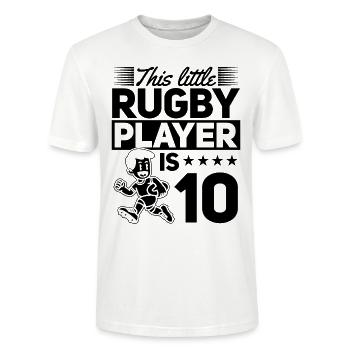 Ce petit joueur de rugby a 10 ans 10 ans - T-shirt bio CRAFTER Stanley Stella Unisexe - blanc - Devant - Alina (178cm) & Michal (187cm)
