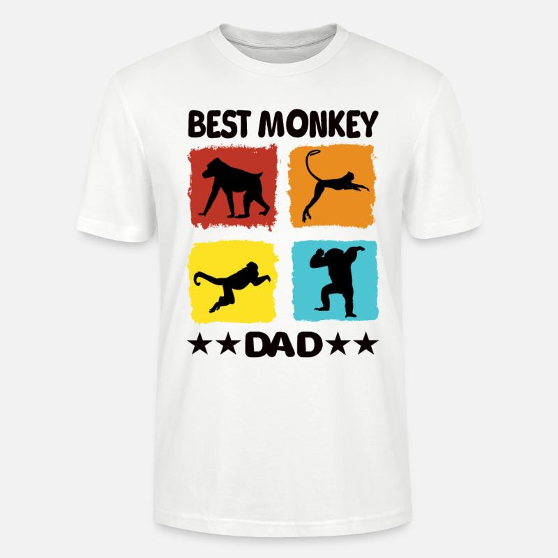 Best Monkey Dad - Stanley/Stella Unisex Bio-T-Shirt CRAFTER - Weiß