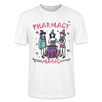 Apotheke | Where magic happens - Stanley/Stella Unisex Bio-T-Shirt CRAFTER - Weiß - Vorne - Alina (178cm) & Michal (187cm)
