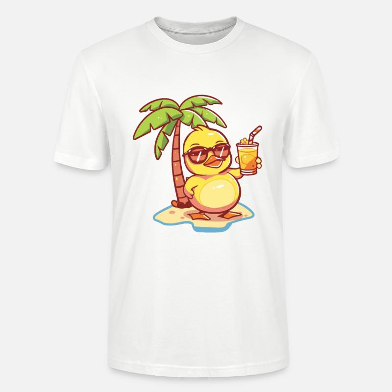 Ente Sommer Strand Comic - Stanley/Stella Unisex Bio-T-Shirt CRAFTER - Weiß