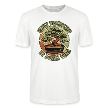 Leicht ablenkbar durch Bonsai-Bäume Bonsai-Schalen - Stanley/Stella Unisex Bio-T-Shirt CRAFTER - Weiß - Vorne - Alina (178cm) & Michal (187cm)