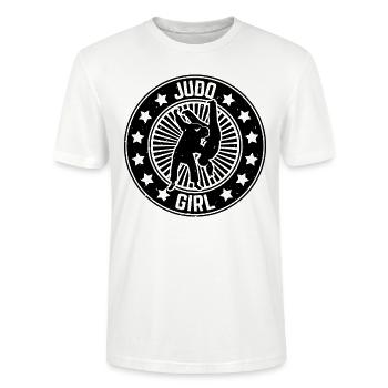 Judo Girl Combattante de judo - T-shirt bio CRAFTER Stanley Stella Unisexe - blanc - Devant - Alina (178cm) & Michal (187cm)