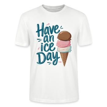 Have a nice day, have an ice day - Stanley/Stella Unisex Bio-T-Shirt CRAFTER - Weiß - Vorne - Alina (178cm) & Michal (187cm)