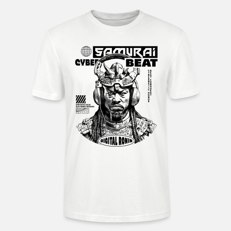 Tech Samurai Sci-Fi Shirt - Stanley/Stella CRAFTER Unisex Organic T-Shirt - white