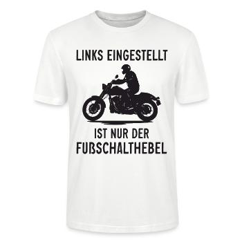 Links Eingestellt Fußschalthebel Motorrad - Stanley/Stella Unisex Bio-T-Shirt CRAFTER - Weiß - Vorne - Alina (178cm) & Michal (187cm)