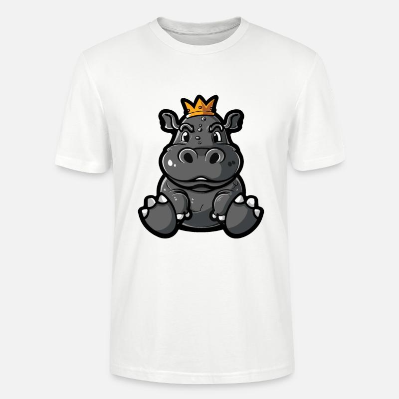 Nilpferd Comic Krone - Stanley/Stella Unisex Bio-T-Shirt CRAFTER - Weiß