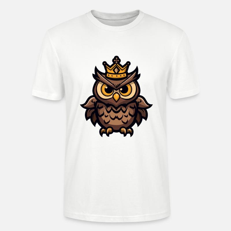 Eule Comic Krone - Stanley/Stella Unisex Bio-T-Shirt CRAFTER - Weiß