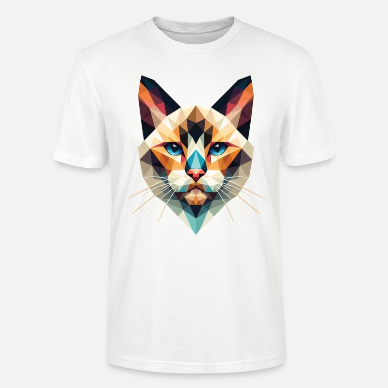 Polygon Cat, Art Numérique - T-shirt bio CRAFTER Stanley Stella Unisexe - blanc