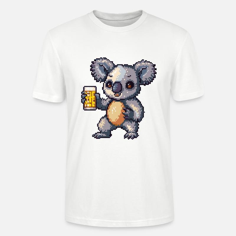Koala Bier Pixel - Stanley/Stella Unisex Bio-T-Shirt CRAFTER - Weiß