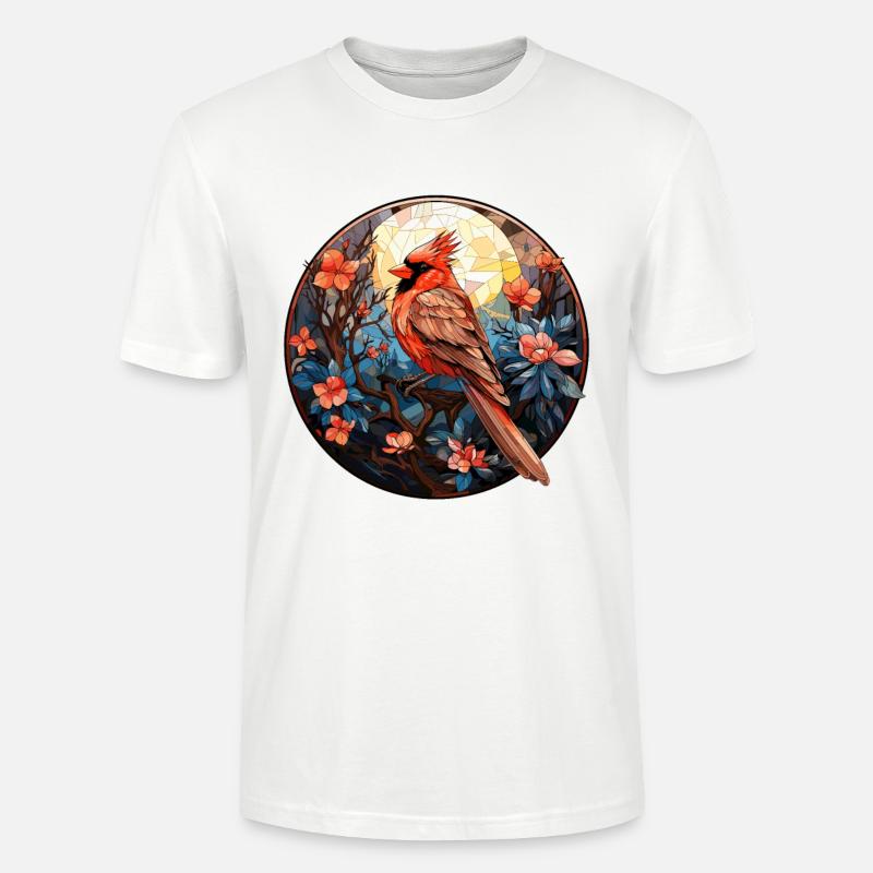 Rotkardinal Kardinal Vogel - Stanley/Stella Unisex Bio-T-Shirt CRAFTER - Weiß