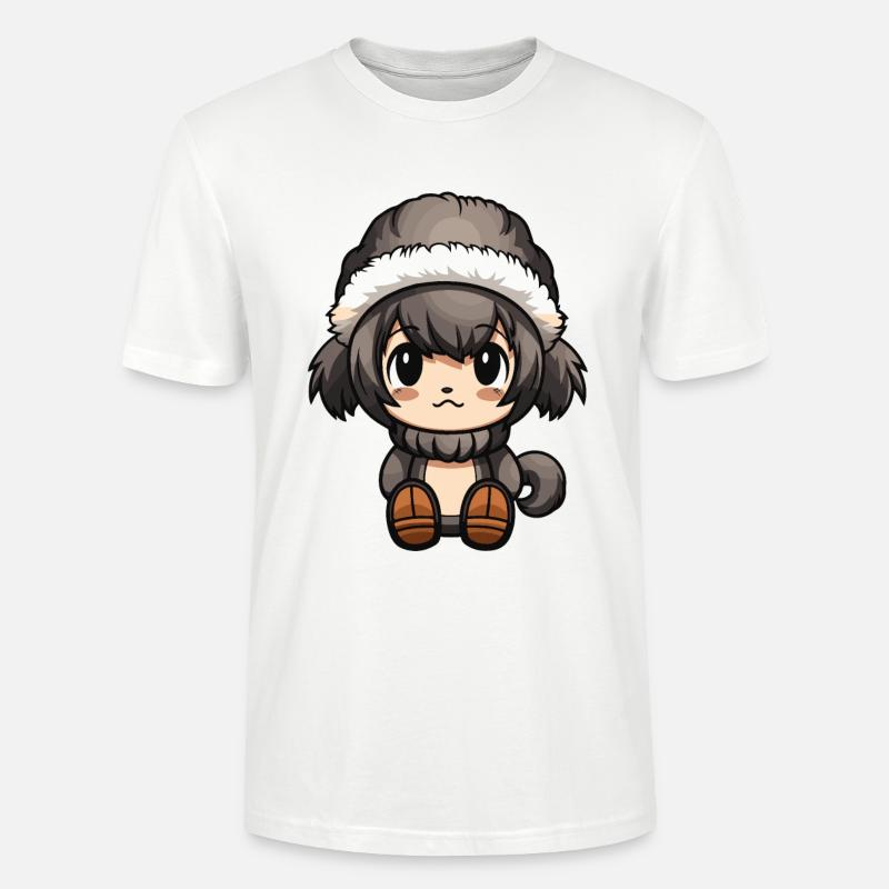 Monkey Winter Comic Cute - Stanley/Stella CRAFTER Unisex Organic T-Shirt - white