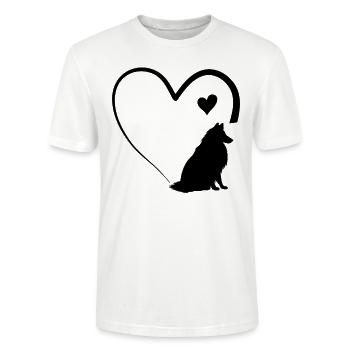 Rough Collie Heart Rough Collie Lover - Stanley/Stella Unisex Bio-T-Shirt CRAFTER - Weiß - Vorne - Alina (178cm) & Michal (187cm)