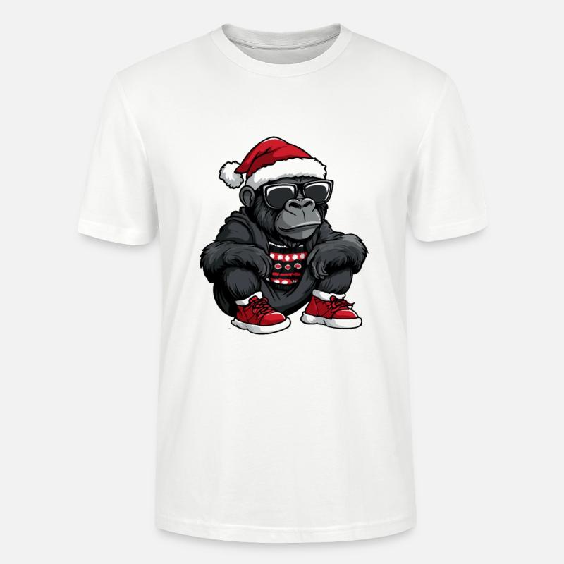 Noël Gorilla Noël - T-shirt bio CRAFTER Stanley Stella Unisexe - blanc