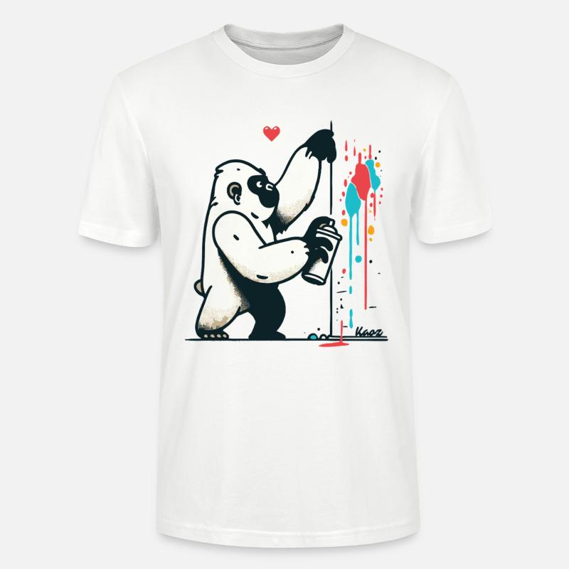 Graffiti-Gorilla mit Spraydose - Stanley/Stella Unisex Bio-T-Shirt CRAFTER - Weiß