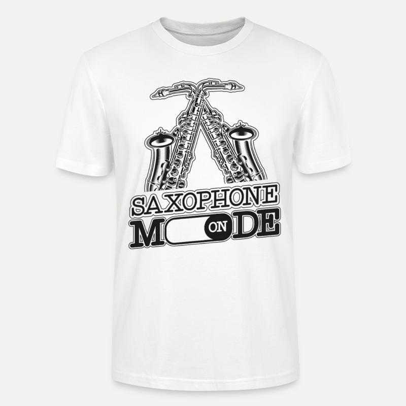 Saxophone Saxophone Mode On - Stanley/Stella Unisex Bio-T-Shirt CRAFTER - Weiß