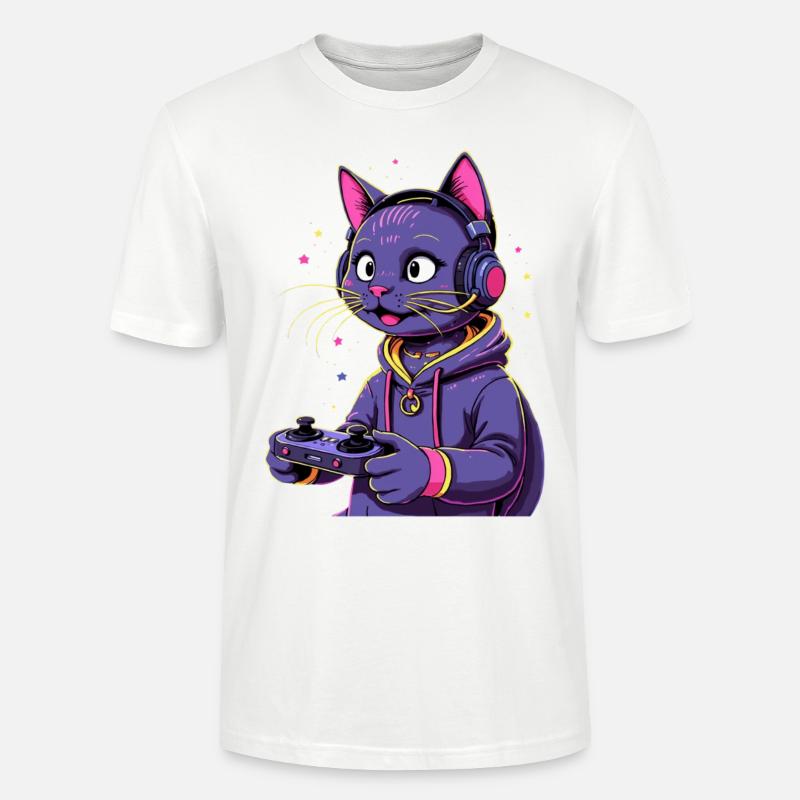 CHAT DE JEU - T-shirt bio CRAFTER Stanley Stella Unisexe - blanc