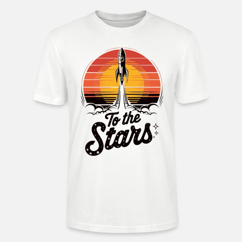 Lancement d’une fusée dans l’espace - T-shirt bio CRAFTER Stanley Stella Unisexe - blanc