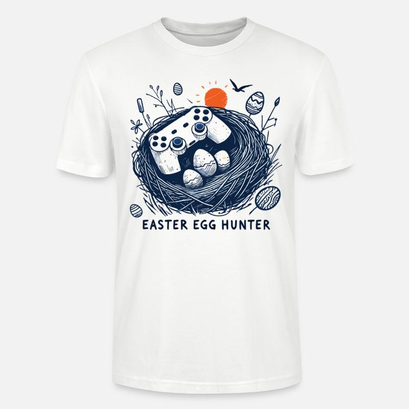 Gaming Osterei Jäger Controller Spaß - Stanley/Stella Unisex Bio-T-Shirt CRAFTER - Weiß