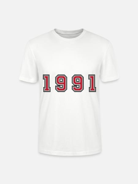 1991 year number - Stanley/Stella CRAFTER Unisex Organic T-Shirt - white