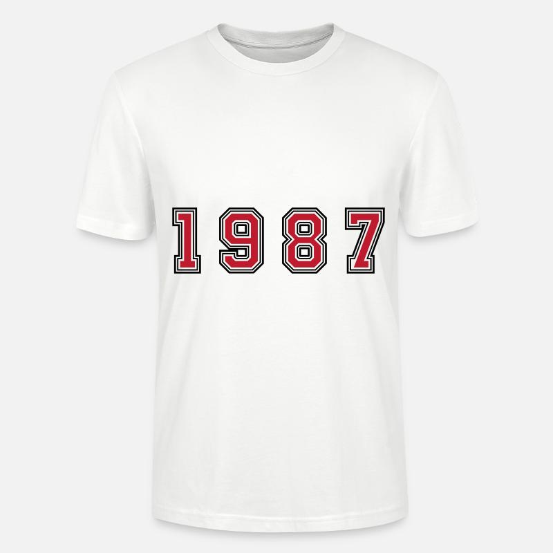 Numéro de l’année 1987 - T-shirt bio CRAFTER Stanley Stella Unisexe - blanc