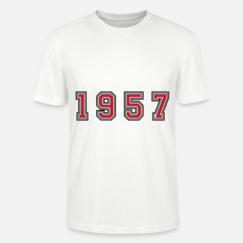 Numéro de l’année 1957 - T-shirt bio CRAFTER Stanley Stella Unisexe - blanc
