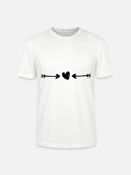 Herz Pfeile - Stanley/Stella Unisex Bio-T-Shirt CRAFTER - Weiß