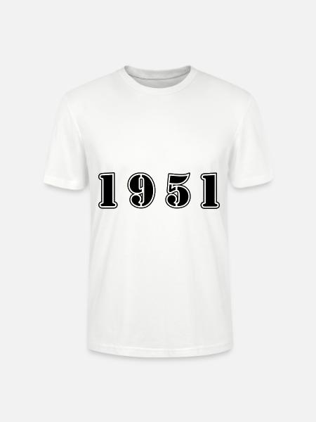 1951 anniversaire - T-shirt bio CRAFTER Stanley Stella Unisexe - blanc
