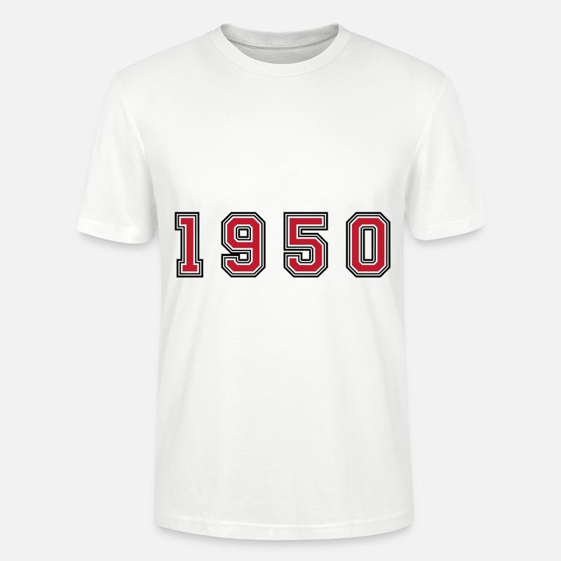 Numéro de l’année 1950 - T-shirt bio CRAFTER Stanley Stella Unisexe - blanc